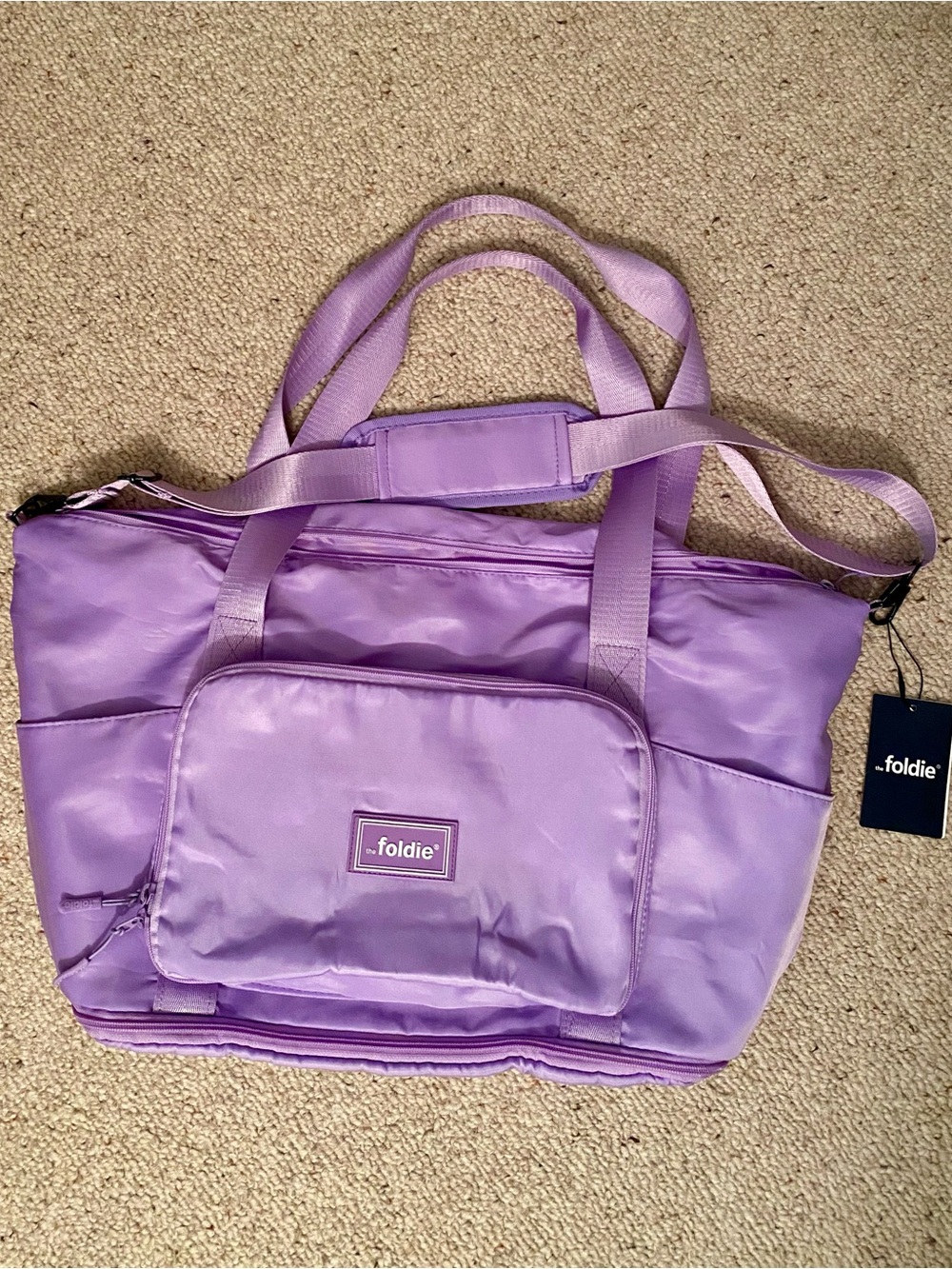 The Foldie Travel Tote Bag 40L Lilac NWT